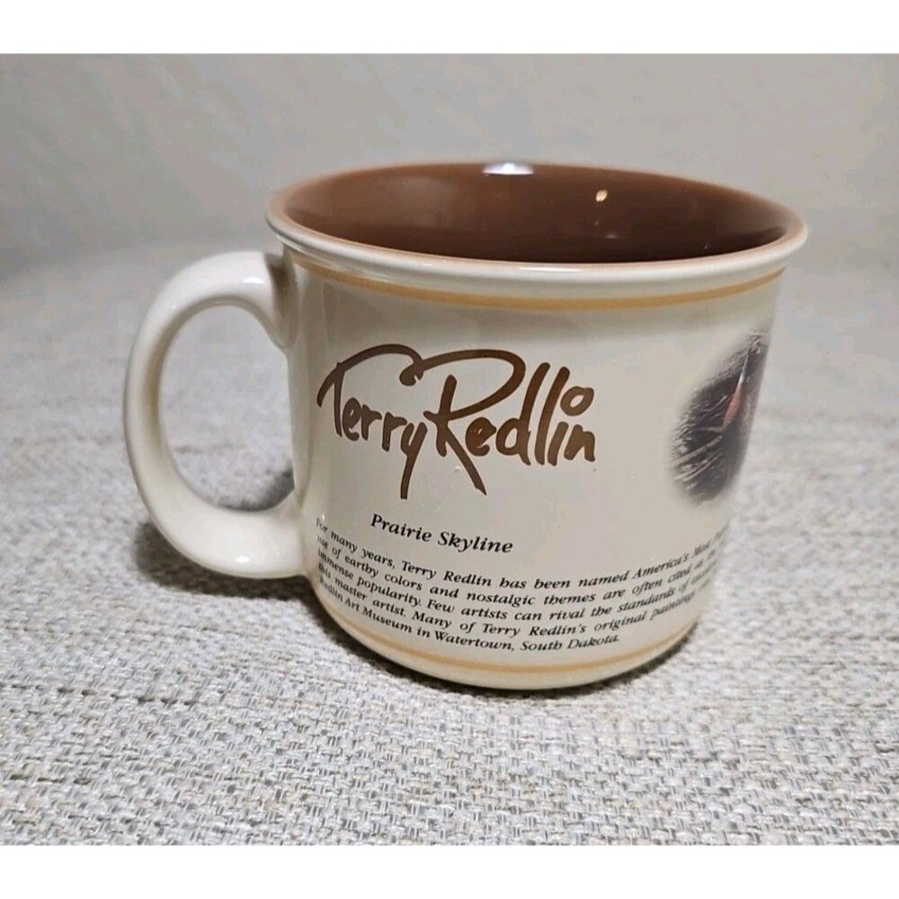Terry Redlin Prairie Skyline Woods Pheasant Wildlife Hunter Coffee Mug 2002 NWOT